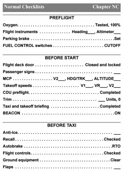 3. Example checklist from KLM blog